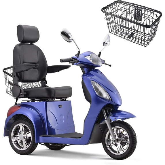 Arshin Heavy Duty 3-Wheel Mobility Scooters,500 LBS Capacity for Seniors & Adults,31 Miles Long Travel Range