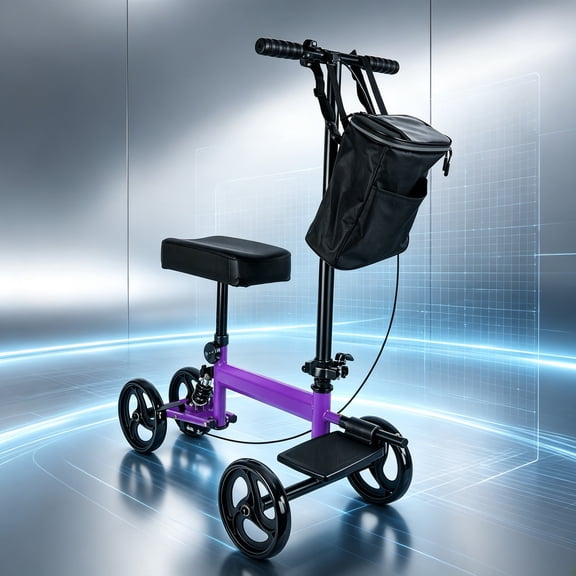 Arshin Knee Scooter,All Terrain Foldable Knee Scooter Walker,Disc Brake Knee Walker for Foot Injuries,Compact Crutches Alternative