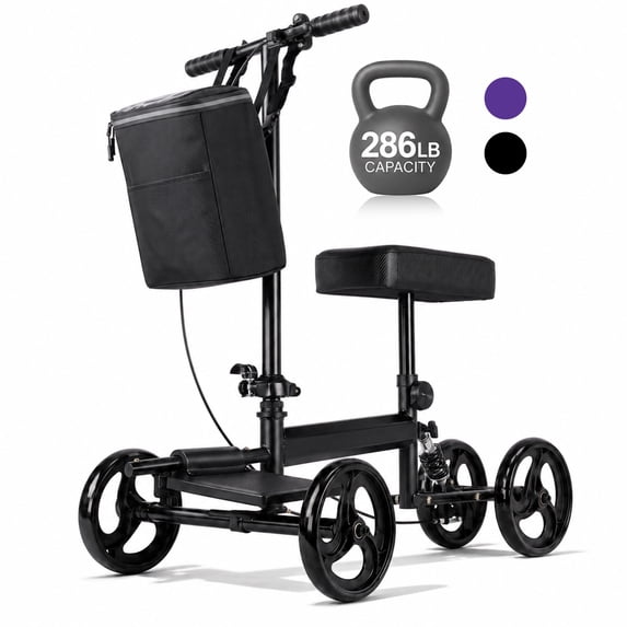 Ostrina Steerable Knee Scooter,Knee Walker Scooter for Adults with 8" Front Wheels,Foldable Knee Scooter for Foot Surgery Crutches Alternative,Purple