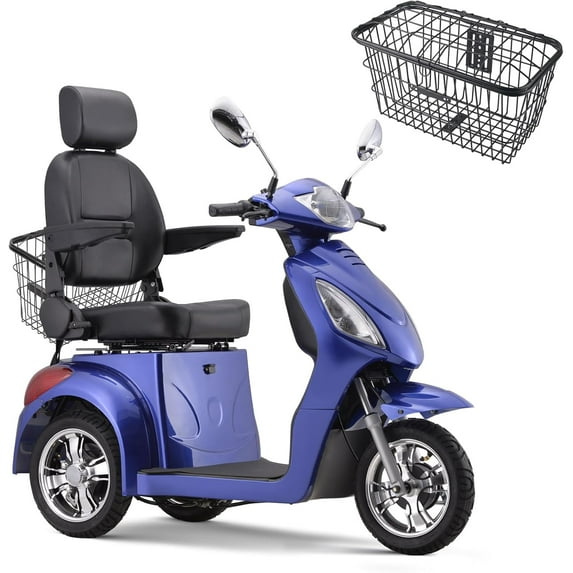 Arshin Large 3 Wheels Mobility Scooter,500 LBS Capacity for Seniors & Adults,Electric Powered Wheelchair Device