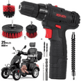 thumbnail image 1 of Arshin Mobility Scooters Repair Tool,Cordless Drill/Driver Kit,48pcs Drill Set Lithium-Ion Battery Brushes Tape Measure(Black), 1 of 6