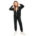 thumbnail image 1 of Arshiner Girls 2 Piece Velour Sweatsuits Zipper Hoodies Sports Trousers Long Sleeve Coat and Pant Set, 1 of 8