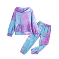 thumbnail image 1 of Arshiner Girls Sweatsuits Tie Dye Outfits Long Sleeve Pullover Hoodie Sweatshirts and Sweatpants Casual Tracksuits Set, 1 of 5