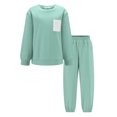 thumbnail image 1 of Arshiner Boy 2Pcs Fall Winter Clothes Color Block Crewneck Sweatshirt and Pants Sweatsuit, 1 of 5