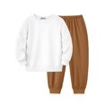 thumbnail image 1 of Arshiner Boy Clothes 2 Piece Color Block Sweatshirt and Pants Set Fall Winter Outfit, 1 of 6