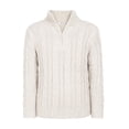 thumbnail image 1 of Arshiner Boy's Cable Knitted Sweater Half Zip Lightweight Casual Pullovers for Kids 5-6 Years Beige120, 1 of 9