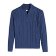 thumbnail image 1 of Arshiner Boy's Cable Knitted Sweater Half Zip Lightweight Casual Pullovers, 1 of 6