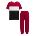 thumbnail image 1 of Arshiner Boy's Pants Set - 2 Piece ColorBlock Short Sleeve T-Shirt and Active Pants - Casual Clothing Outfits, 1 of 7