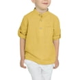 thumbnail image 1 of Arshiner Boys Cotton Linen Henley Shirt Button Down Shirt Long Sleeve T Shirt Beach Shirt Tee Casual Solid Tops, 1 of 3