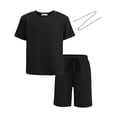 thumbnail image 1 of Arshiner Boys Drop Shoulder T-Shirt & Drawstring Waist Shorts Set Casual Summer Clothes, 1 of 6