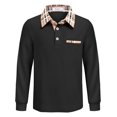 thumbnail image 1 of Arshiner Boys Fall Polo Shirts Long Sleeves Color Block Half Button Polo Shirts with Pocket, 1 of 6