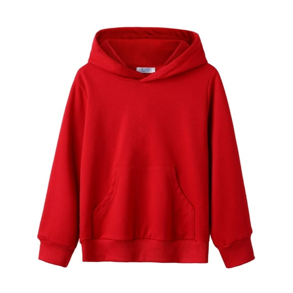 Arshiner Boys Hoodies Unisex Kids Soft Pullover Hooded Sweatshirt Classic Casual Hoodie for Girls Black 12-13 Years Red 150