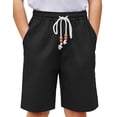 thumbnail image 1 of Arshiner Boys Linen Shorts with Elastic Waist Breathable Summer Beach Shorts for Kids, 1 of 6