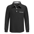 thumbnail image 1 of Arshiner Boys Long Sleeve Black Polo Shirt School Uniform Shirt, 1 of 8