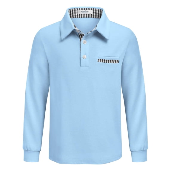 Arshiner Boys Uniform Long Sleeve Polo Shirt