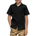 thumbnail image 1 of Arshiner Boys Long Sleeve Dress Shirt Solid Button Down Shirts School Formal Uniform Shirts with Pocket for 5-12 Years, 1 of 6