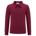 thumbnail image 1 of Arshiner Boys Long Sleeve Polo Shirt Performance School Uniform Pique Button Closure Shirt, 1 of 7