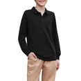thumbnail image 1 of Arshiner Boys Long Sleeve Polo Shirt Performance School Uniform Pique Button Closure Shirt, 1 of 7