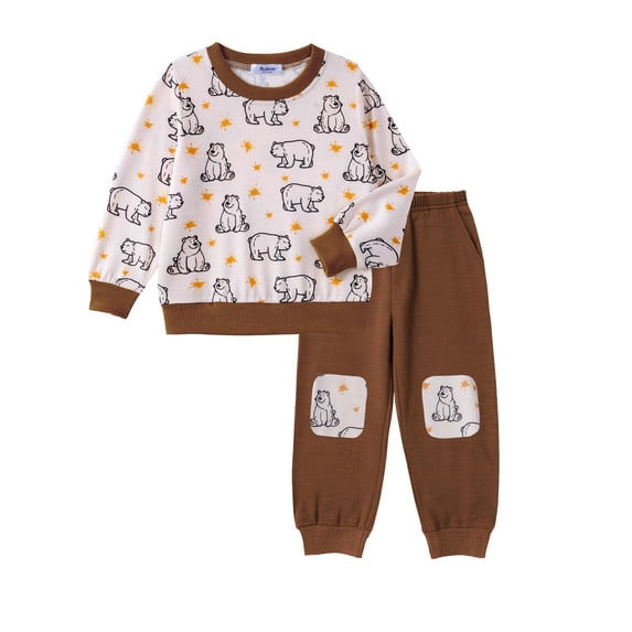 Arshiner Boys Pant Sets Long Sleeve Shirts and Pants Crewneck Sweatshirt for Fall Winter