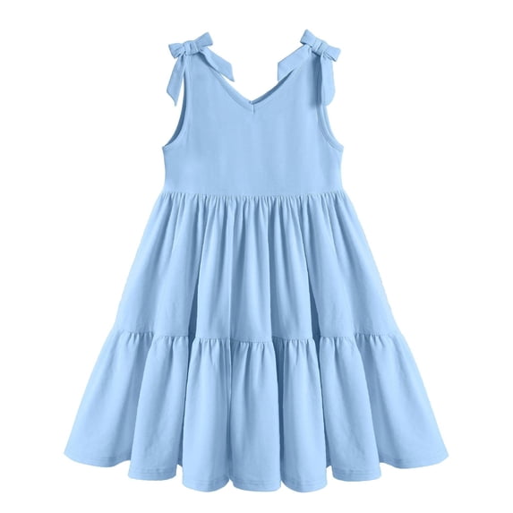 Arshiner Dresses for Girls Toddler Elastic Waist Loose Dress Summer Tiered Flowy Midi Dress Toddler Girl Dress