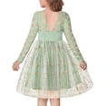 thumbnail image 1 of Arshiner Flower Girl Dress V Back Lace Long Sleeve Tulle Special Occasion Wedding Party Dresses, 1 of 6