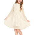 thumbnail image 1 of Arshiner Flypigs Tween Girls Long Sleeve Fall Dresses Swiss Dot Casual Party Dress, 1 of 7