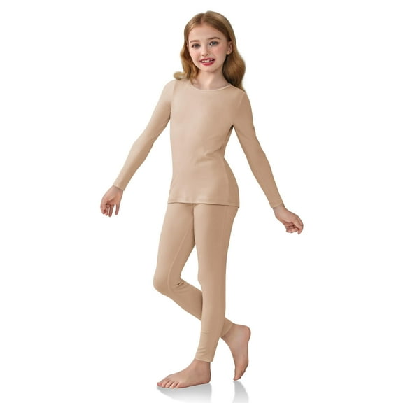 Arshiner Girls Thermal Underwear Set Kids Long Sleeve Base Layer Top Bottom and Leggings Sets
