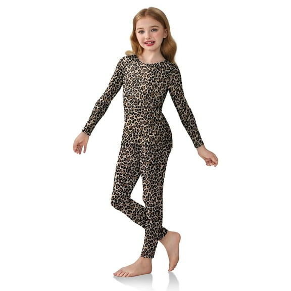 Arshiner Girl Clothes 2 Piece Outfits Slim Long Sleeve Shirt and Leggings Sets Thermal Underwear Brown