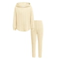 thumbnail image 1 of Arshiner Girl's 2 Piece Fall Outfits Rib-Knit Sweaters Set Knit Hoodie and Sweatpants, 1 of 6
