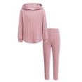 thumbnail image 1 of Arshiner Girl's 2 Piece Fall Outfits Rib-Knit Sweaters Set Knit Hoodie and Sweatpants, 1 of 7