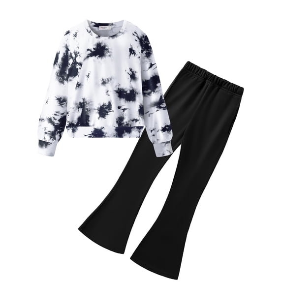 Arshiner Girls 2 Piece Clothes Long Sleeve Sweatshirt & Flared Pants Fall Clothing Set