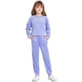 thumbnail image 1 of Arshiner Girls 2 Piece Outfit Sweatsuits Set Kids Velour Sweatshirts & Sweatpants Tracksuits Set for Girls, 1 of 8