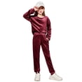 thumbnail image 1 of Arshiner Girls 2 Piece Outfit Sweatsuits Set Kids Velour Sweatshirts & Sweatpants Tracksuits Set for Girls, 1 of 8
