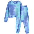 thumbnail image 1 of Arshiner Girls 2 Piece Outfits Kids Tie Dye Sweatsuits Set Long Sleeve Shirt and Pants Set, 1 of 9