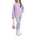 thumbnail image 1 of Arshiner Girls 2 Piece Outfits Long Sleeve Raglan Top with Pockets and Slim Fit Pants Daily Wear Set, 1 of 5