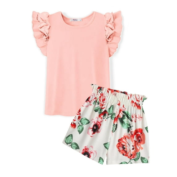 Arshiner Outfits for Girls Two Piece Clothes Short Sleeve Shirts and High Waist Casual Short Sets with Pockets