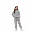 thumbnail image 1 of Arshiner Girls 2 Piece Outfits Tracksuit Drop Shoulder Hoodie Half Zip Sweatshirt and Sweatpants Joggers Set with Pockets, 1 of 8