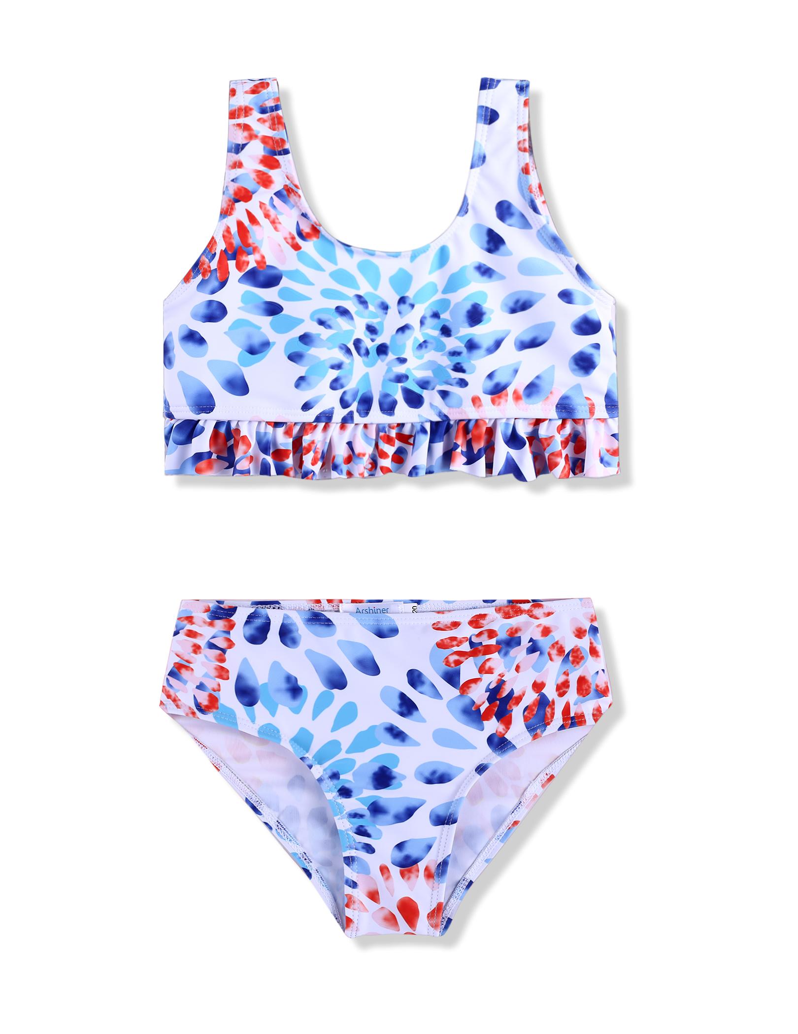 Arshiner Girls 2 Piece Swimsuits Tween Bathing Suit Kids High Waisted 