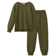 thumbnail image 1 of Arshiner Girls 2 Piece Tracksuit Set Long Sleeve Grid Pullover Top with Jogger Pants Kids Outfits, 1 of 5