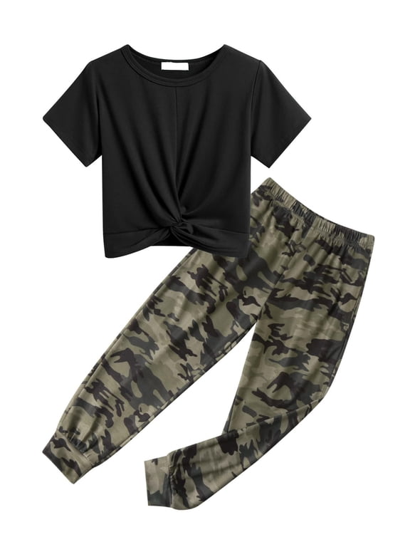Girls 2 Pieces Cute Outfits Tracksuits Jogger Suits Sweatsuits Lounge Set