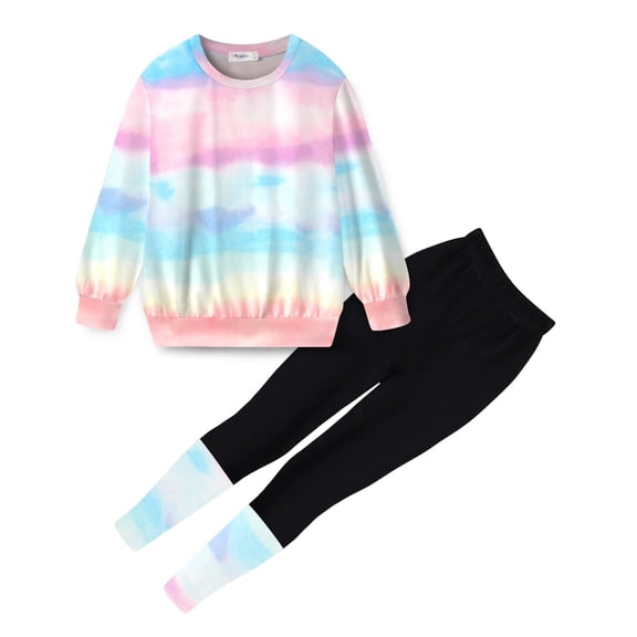 Arshiner Girls 2 Piece Fall Winter Outfits Pullover Tops and Leggings Set for Toddler to Big Kid Multicolor Clothes 2T 3T