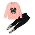 thumbnail image 1 of Arshiner Girls 2 Piece Clothing Set Long Sleeve Casual Tee & Skinny Color Block Printed Leggings Holiday Outfits, 1 of 5