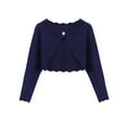 thumbnail image 1 of Arshiner Girls Cardigan Sweaters Shrug Crewneck Button Front Outerwear Black for 7-8 Years Navy Blue 140, 1 of 8