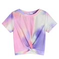 thumbnail image 1 of Arshiner Girls Casual Short-Sleeve T-Shirt Cute Print Twist Front Summer Blouse for Girls Tunic Tee Tops, 1 of 7