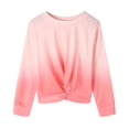 thumbnail image 1 of Arshiner Girls Casual Twist Front Lightweight Sweatshirt Tie Dye Printed Long Sleeve Crop Tops Pullover, 1 of 7