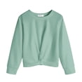 thumbnail image 1 of Arshiner Girls Casual Twist Front Lightweight Sweatshirt Tie Dye Printed Long Sleeve Crop Tops Pullover, 1 of 6