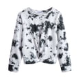 thumbnail image 1 of Arshiner Girls Casual Twist Front Lightweight Sweatshirt Tie Dye Printed Long Sleeve Crop Tops Pullover, 1 of 6