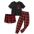 thumbnail image 1 of Arshiner Girls Clothes 3 Piece Outfits Short Sleeve Shirts Long Pants and Dolphin Shorts Clothing Sets with Pockets, 1 of 6
