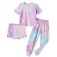 thumbnail image 1 of Arshiner Girls Clothes 3 Piece Outfits Short Sleeve Shirts Long Pants and Dolphin Shorts Clothing Sets with Pockets, 1 of 6