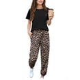 thumbnail image 1 of Arshiner Girl Clothes Fall 2 Piece Outfits Short Sleeve Pullover Shirt Sweatpants Set Animal Printed Tracksuit 9-10Y, 1 of 5